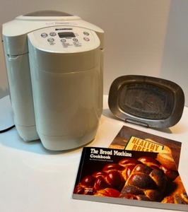 lot 98 image: Breadman Bread Machine, Pewter Bread Tray & Baking Books