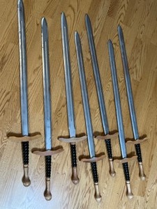 lot 124 image: Wooden Crafted Play Swords - Renaissance Fair or Theater