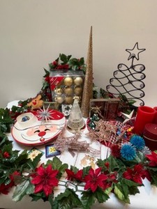 lot 138 image: Christmas Tree Holiday Decorating - Santa, Candles, Ornaments & More