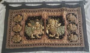 lot 302 image: Vintage Tapestry ThaiBurmese Beaded & Applique Wall Hanging