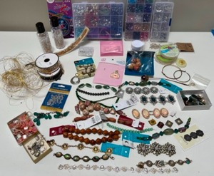 lot 197 image: Crafting Jewelry Supplies, Beads, String, Wire, & Other Items to Create With