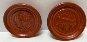 lot 223 image: Pair of Mini Pigeon Forge MCM Pottery Plates Wall Dcor