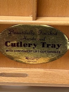 lot 225 image: New Wood Sectioned Cutlery Tray