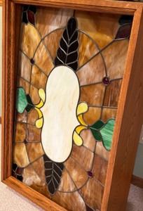 lot 173 image: Vintage STAINED GLASS Large Lighted, Hanging BOX