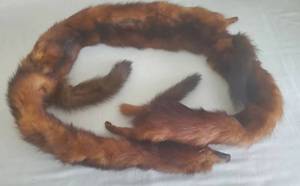 lot 360 image: Vintage 3 Pelt Mink Fur Full Body Shawl Collar Wrap