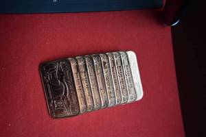 Lot of (10) COPPER COLLECTIBLES - 1 OZ AVDP COPPER BARS $10 Bank Note Design