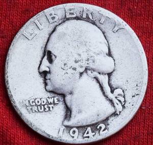 Lot of (10)                               90% SILVER QUARTERS - 1940s 90% Silver Washington Quarters