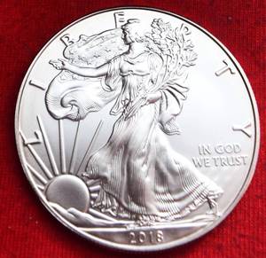 Lot of (1)                           1 TROY OUNCE 2018 SILVER EAGLES