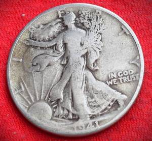 Lot of (1) 90% SILVER LIBERTY WALKING HALF DOLLARS