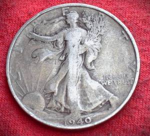 Lot of (1) 90% SILVER LIBERTY WALKING HALF DOLLARS