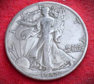 Lot of (1) 90% SILVER LIBERTY WALKING HALF DOLLARS