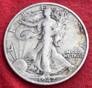 Lot of (1) 90% SILVER LIBERTY WALKING HALF DOLLARS