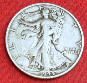 Lot of (1) 1944-S WALKING LIBERTY HALF DOLLARS    MOSTLY FINE OR BETTER 90% SILVER