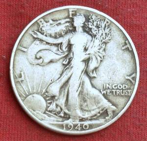 Lot of (1) 1940 WALKING LIBERTY HALF DOLLARS    MOSTLY FINE OR BETTER 90% SILVER