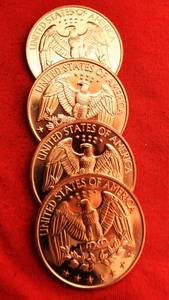 Lot of (4) COPPER ROUNDS MINT CONDITION .999 FINE COPPER