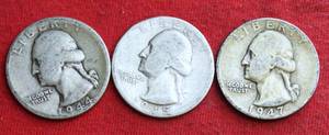Lot of (3) 90% SILVER WASHINGTON QUARTERS
