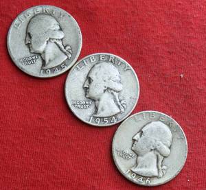 Lot of (3) 90% SILVER WASHINGTON QUARTERS