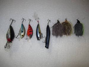 Set of 8 Spinner, Wiggler, Rattler, Diver Fishing Lures