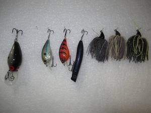 Set of 7 Spinner, Wiggler, Rattler, Diver Fishing Lures