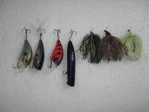 Set of 7 Spinner, Wiggler, Rattler, Diver Fishing Lures
