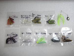 Set of 10  Grass, Arky, Swim, Flip, Rattle Spinner Fishing Lures