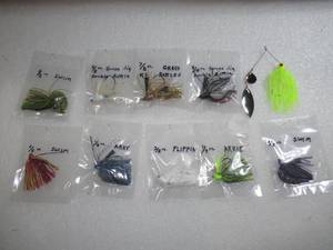 Set of 10  Grass, Arky, Swim, Flip, Rattle Spinner Fishing Lures