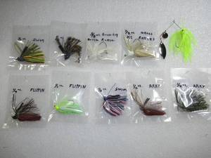 Set of 10  Grass, Arky, Swim, Flip, Rattle Spinner Fishing Lures