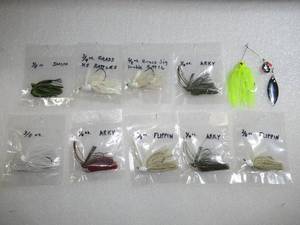 Set of 10  Grass, Arky, Swim, Flip, Rattle Spinner Fishing Lures
