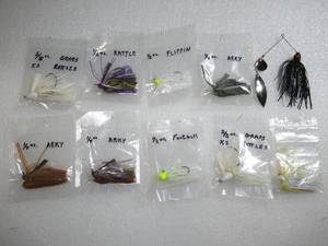 Set of 10  Grass, Arky, Rattle Spinner Fishing Lures
