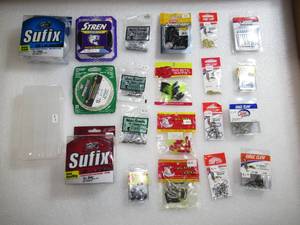 Lot of 21 Hooks-Line-Weights-Baits-Tackle Fishing Gear