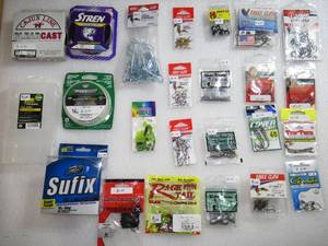 Lot of 24 Hooks-Line-Weights-Baits-Tackle Fishing Gear