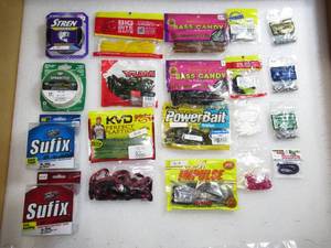 Lot of 20 Baits-Weights-Lines-Tackle Fishing Gear