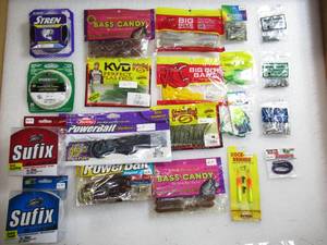 Lot of 22 Baits-Weights-Lines-Tackle Fishing Gear