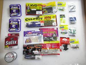 Lot of 20 Baits-Weights-Lines-Tackle Fishing Gear