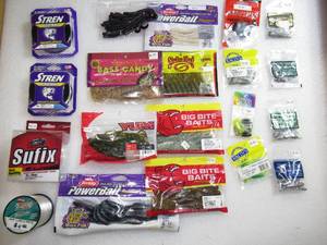 Lot of 20 Baits-Weights-Lines-Tackle Fishing Gear