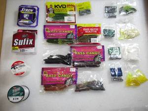 Lot of 25 Baits-Weights-Lines-Tackle Fishing Gear