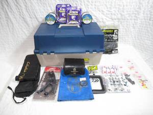 Plano 6 Tray Tackle Box and Accessories Bundle-29 Item Lot