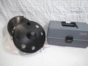 Lot of 3- Ice Auger Blade Protectors-8 & 9- and Flambeau Tool Box