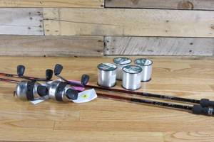 Two Quantum Tour KVD Poles, Zeboco Reals & Fishing Line