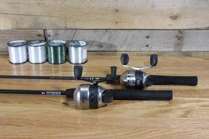 (2) Zebco 33 Authentic Spincasting Combos & Fishing Line