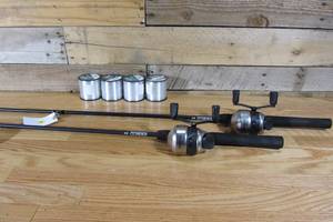 (2) Zebco 33 Spincasting Combos & Fishing Line