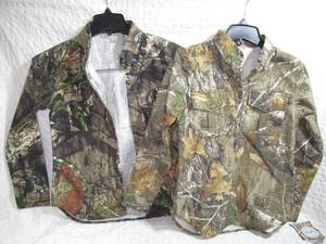 Set of 2-Mossy Oak-RealTree-Sportsman Cammo Hunting Long Sleeve Collard Button Ups-Small