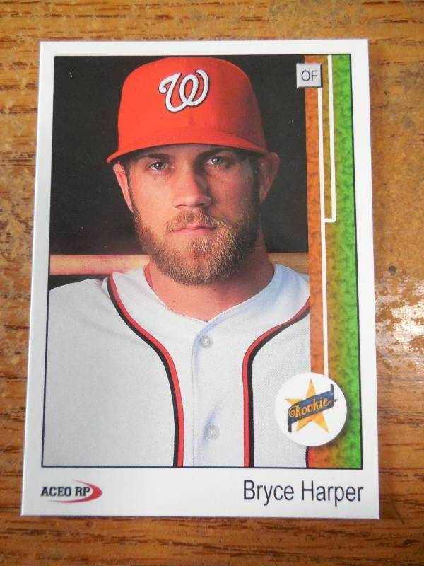 lot 26 image: (4) 2015 ACEO RP Bryce Harper Rookies