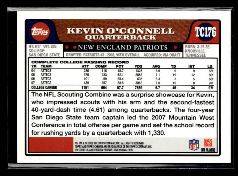 lot 36 image: 2008 Topps Chrome Autograph Kevin OConnell Rookie Card #TC176VIKINGS HEAD COACH ROOKIE