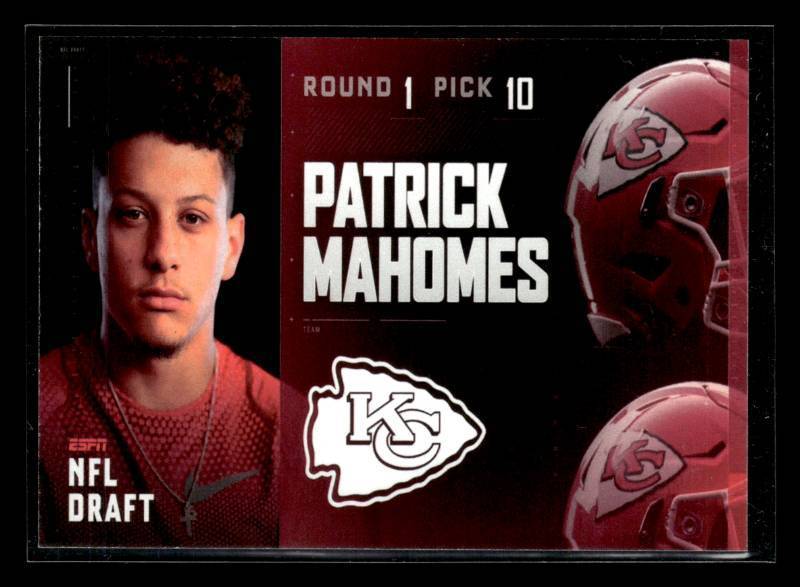 lot 50 image: 2017 ESPN NFL Draft Patrick Mahomes Rookie Card