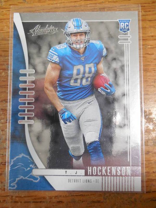 lot 72 image: (2) 2019 Absolute T.J. Hockenson Rookie Cards #137