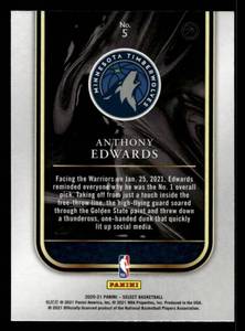 lot 115 image: 2020 Select Rookie Selections Anthony Edwards Rookie Card #5