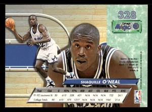 lot 112 image: 1992 Ultra Shaquille ONeal Rookie Card #328