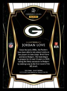lot 102 image: 2020 Select Jordan Love Rookie Card #147