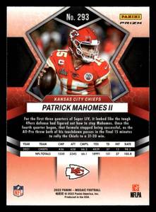 lot 100 image: 2022 Mosaic Pink Mosaic Patrick Mahomes #293